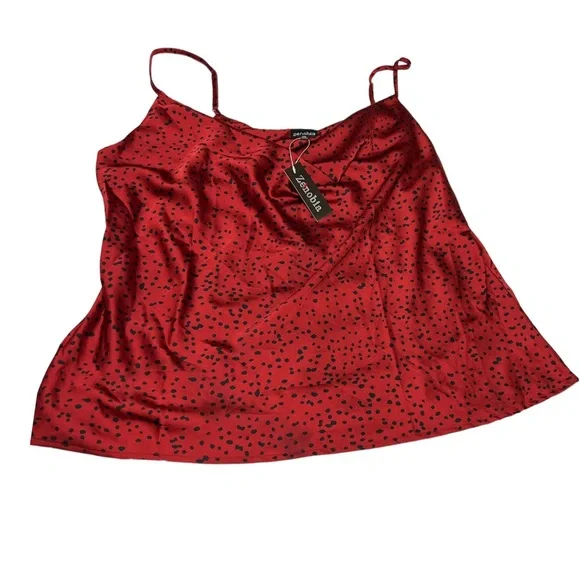 NWT Zenobia Cowl Neck Spaghetti Strap Blouse - Picture 1 of 4